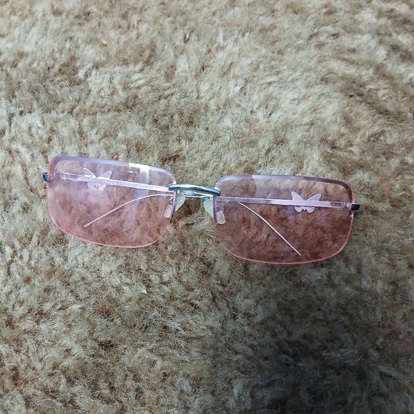 Pink Rimless Sunglasses - Picture 1 of 3